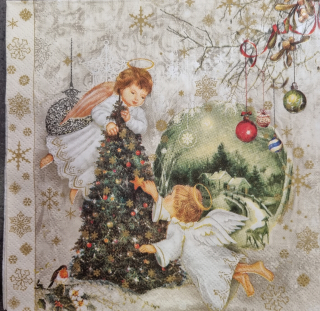 Ubrousek 33x33cm andělé