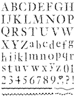 Razítka gelová- Abeceda, čísla, bordury