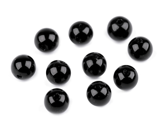 Korálky plast 10mm 20ks černá