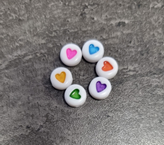 Srdíčko plast o6mm 1ks mix barev