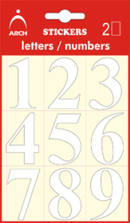 Samolepky čísla 0-9 v38mm bílá