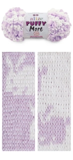 Příze Puffy More lila/bílá Alize