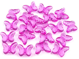 Korálek motýl 15x18mm růžovofialový 1ks