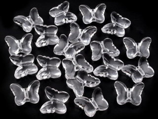 Korálek motýl 15x18mm transparent 1ks