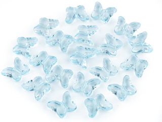 Korálek motýl 15x18mm modrý 1ks