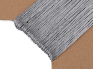 Šňůra saténová o1mm 1m šedá