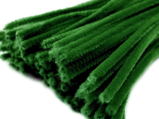 Chlupatý modelovací drátek 0,6x30cm stř.zelená 1ks