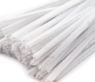 Chlupatý modelovací drátek 0,6x30cm bílá 1ks