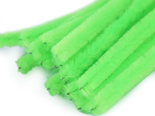 Chlupatý modelovací drátek 0,6x30cm neonzelená 100ks