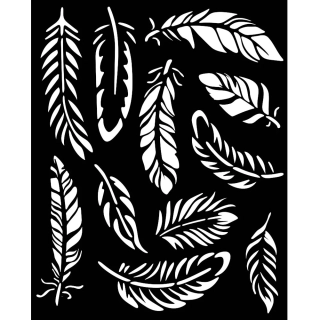 Plastová šablona 20x25cm Peří