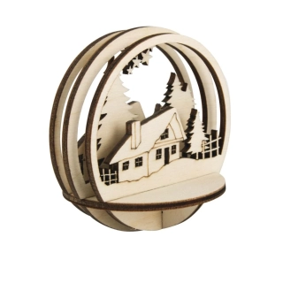 Dřevěná sestava Chaloupka o7,5cm+plast.koule