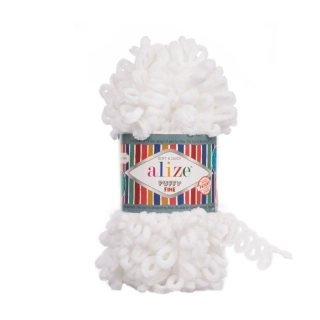 ..poslední 1ks Příze Puffy Fine bílá Alize