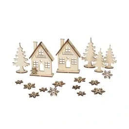 Dřevěná sestava Zimní domečky 2 sestavy