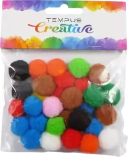 Bambulky pom 20mm mix barev 30ks