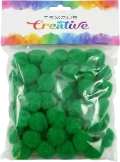 Bambulky pom poms 20mm 50ks zelený