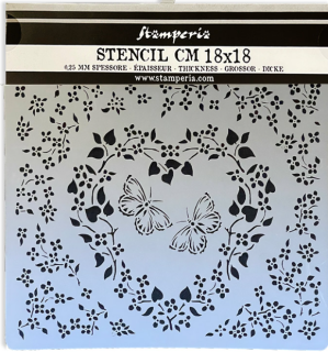 Plastová šablona 18x18cm Srdce