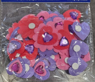 Srdce výřezy s kamínky 36ks