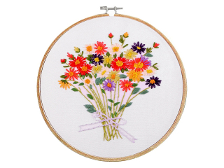 Sada na vyšívání s předtištěným motivem kytice 3