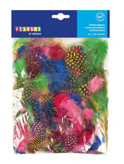 Peří měkké barevné kropenaté 100ks