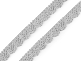 180762 Krajka bavlněná š14mm 1m šedá