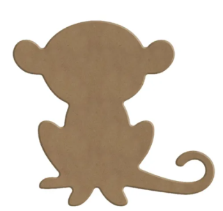 Dřevěný výřez z MDF 14x13cm opice 1ks