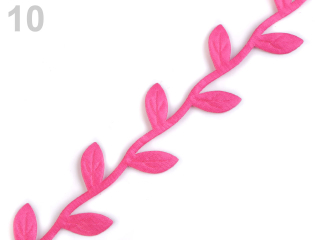 Prýmek satén list tm.růžová 25mm 1m