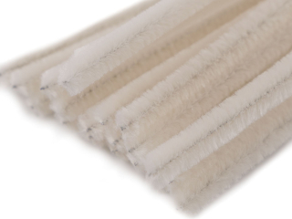 Chlupatý modelovací drátek 0,6x30cm krémová 100ks