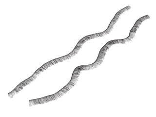 Dekorační polotovar řasy š0,8cm černá