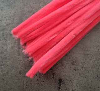 Chlupatý modelovací drátek 0,6x30cm růžová neon 100ks