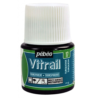 Vitrail na sklo, kovy, plexisklo 45ml tyrkys