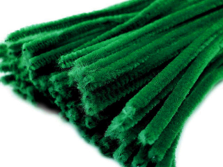 Chlupatý modelovací drátek 0,6x30cm tm.zelená 100ks