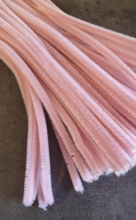 Chlupatý modelovací drátek 0,6x30cm stř. růžová 100ks