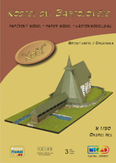 Vystřihovánka Kostel sv.Bartoloměje Kočí Chrudimsko