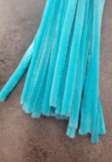 Chlupatý modelovací drátek 0,6x30cm tyrkys sv.modrá 100ks