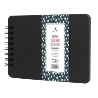 Album kroužkové Scrapbook Inspiration černé 250g/m2 24 listů A5