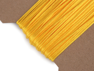 Šňůra saténová o1mm 1m žlutá narcis