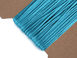 Šňůra saténová o1mm 1m modrá tyrkys