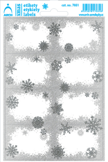 Samolepky dárkové etikety stříbrná 11,5x17,5cm