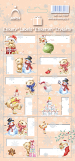 Samolepky dárkové etikety medvídci 11x23,5cm