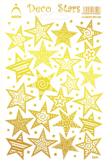 Samolepky holo vánoční hvězdy 12x18cm zlatá