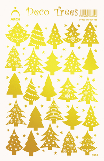 Samolepky stromeček 12x18cm zlatá