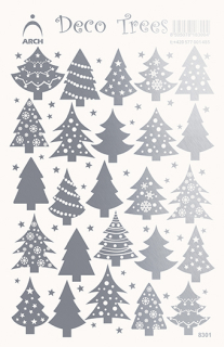 Samolepky stromeček 12x18cm stříbrná