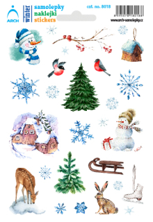 Samolepky zimní 12x17cm