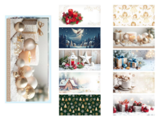 Obálka vánoční DL mix různé 1ks 