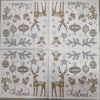 Ubrousek 33x33cm vánoce