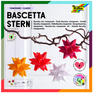 Origami hvězda Bascetta 128 listů 7,5 x 7,5 cm 4 barvy