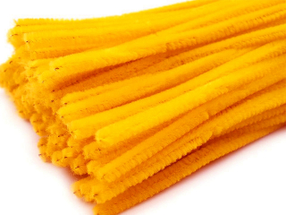 Chlupatý modelovací drátek 0,7x30cm zářivě žlutooranž 100ks