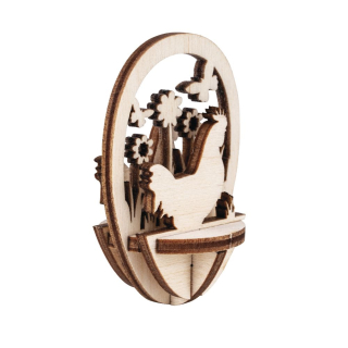 Dřevěná sestava Vajíčko vejce 8cm slepička + plastové vejce