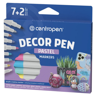 DECOR PEN akrylový fix 9ks pastel