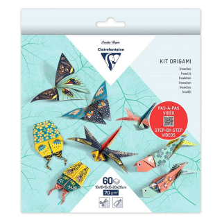 Papíry na origami 10x10cm 15x15cm a 20x20cm (60ks) hmyz